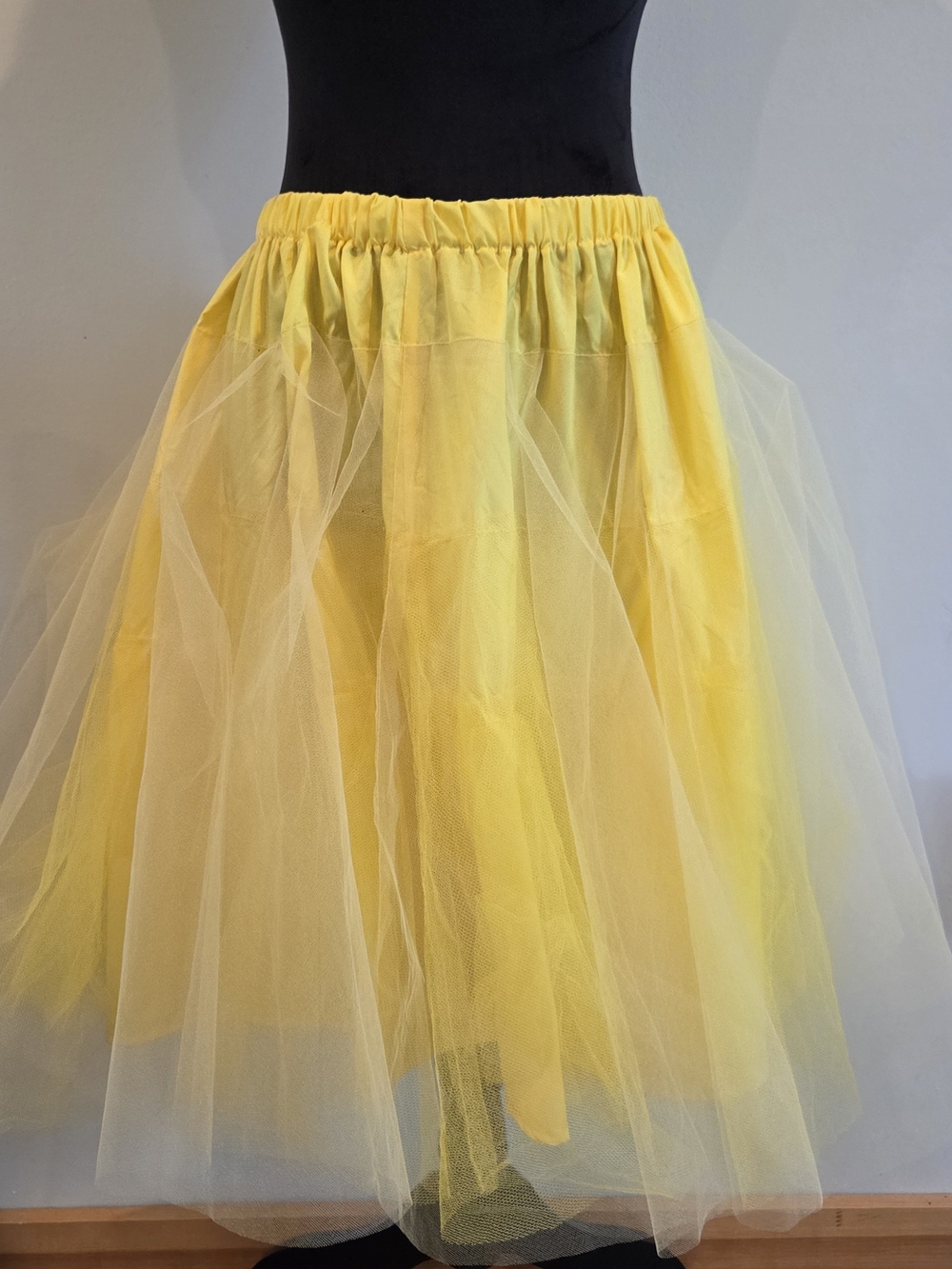 Yellow Tulle Midi Skirt - Women's Skirt